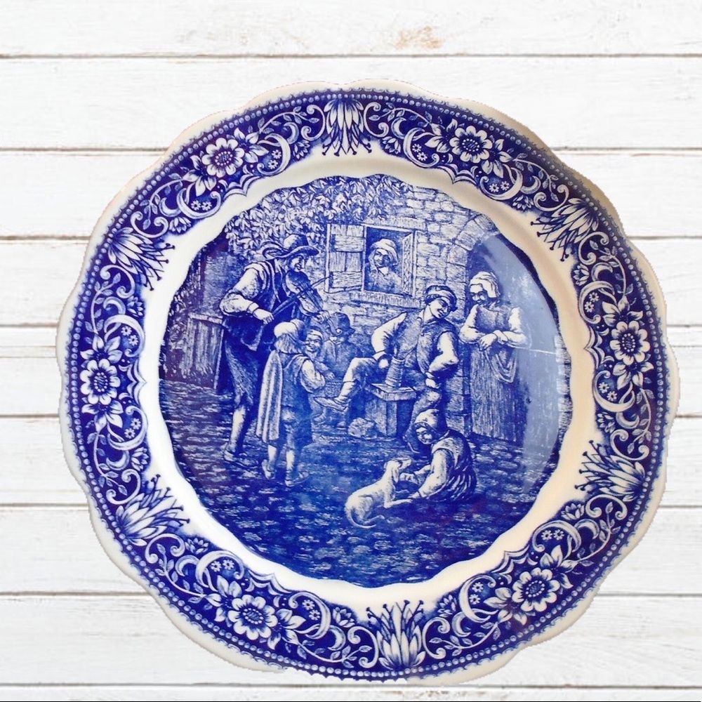 BOCH FRERES Belgium blue & white plate - Picture 1 of 8